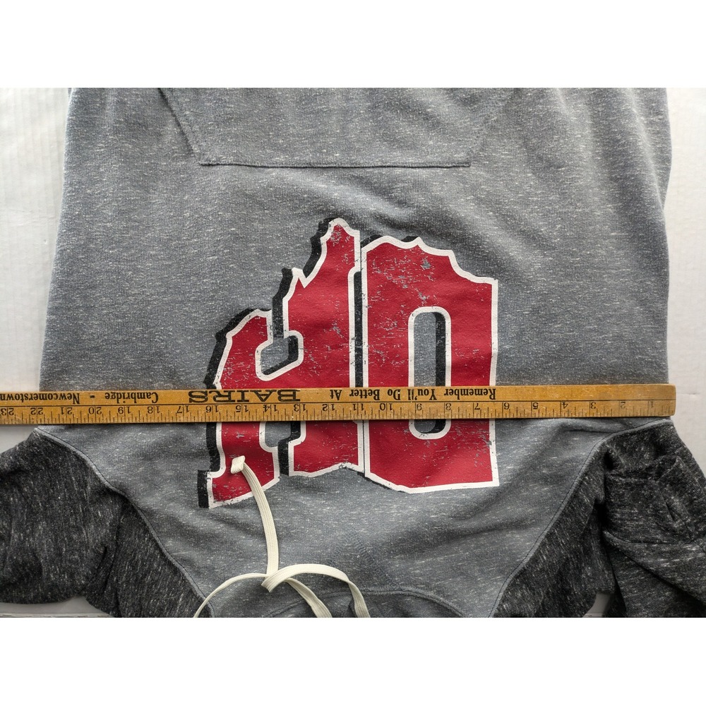 Jerzees Ohio OH Hoodie Mens Large Gray Raglan Graphic Sweatshirt Cozy Loungewear - Picture 9 of 12